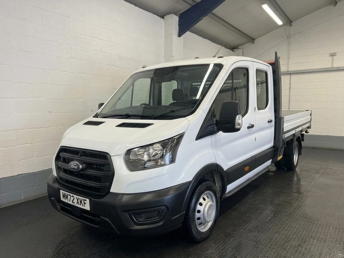2022 Ford Transit Double Cab Dropside Van — front three-quarter view