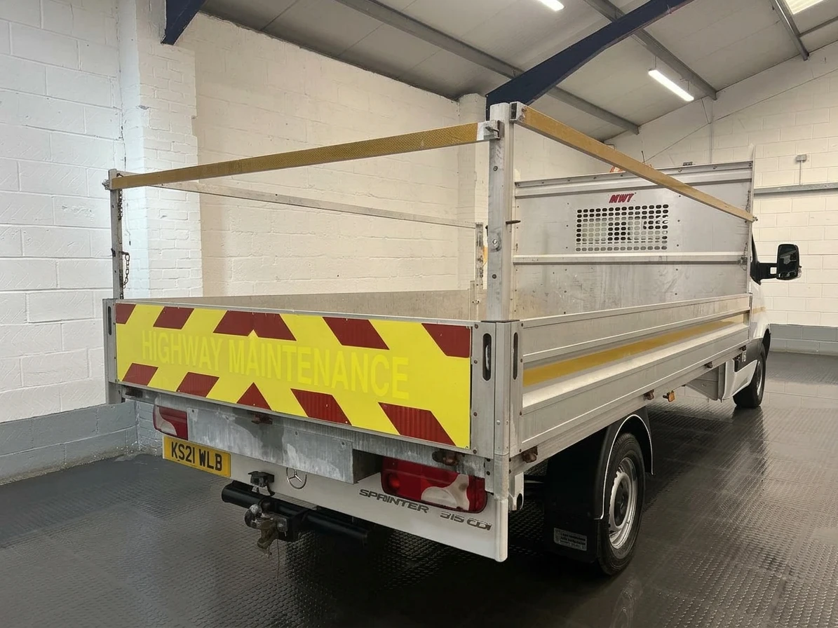 2021 Mercedes-Benz Sprinter Dropside Van — rear three-quarter view