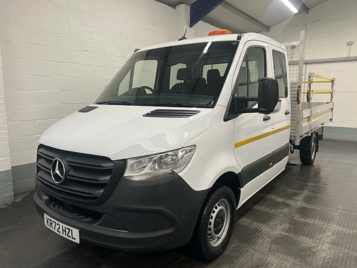 2023 Mercedes-Benz Sprinter Double Cab Dropside Van — front three-quarter view