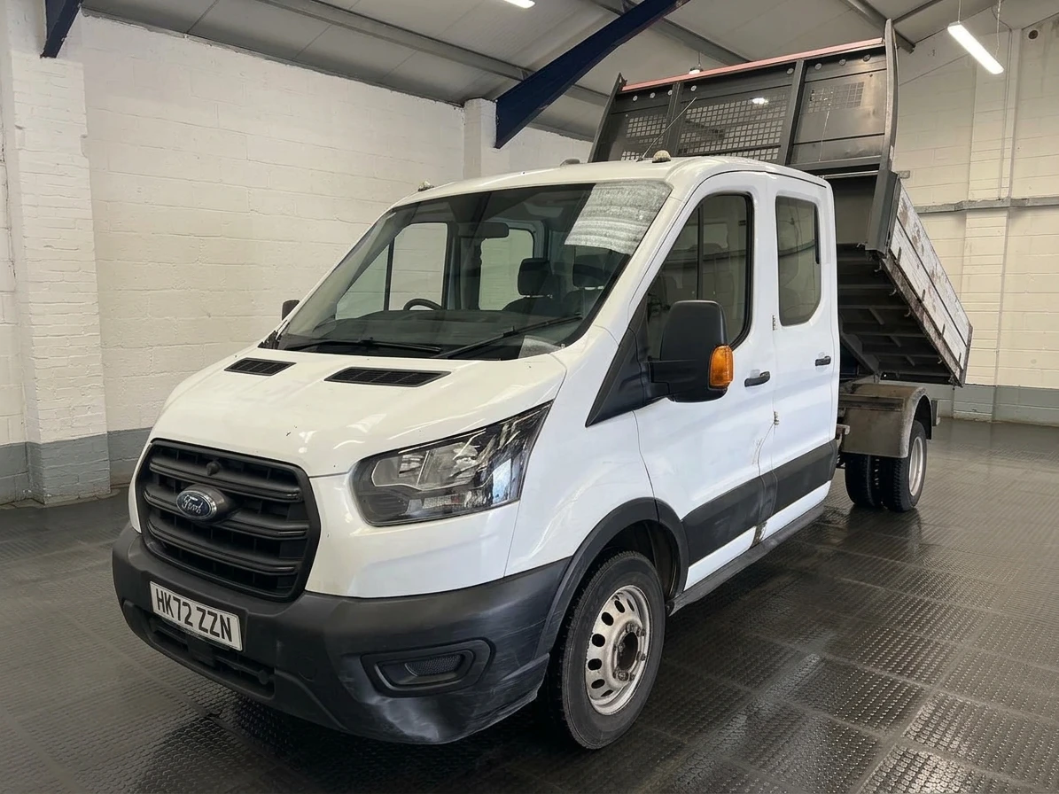 2023 Ford Transit Double Cab Tipper Van — front three-quarter view