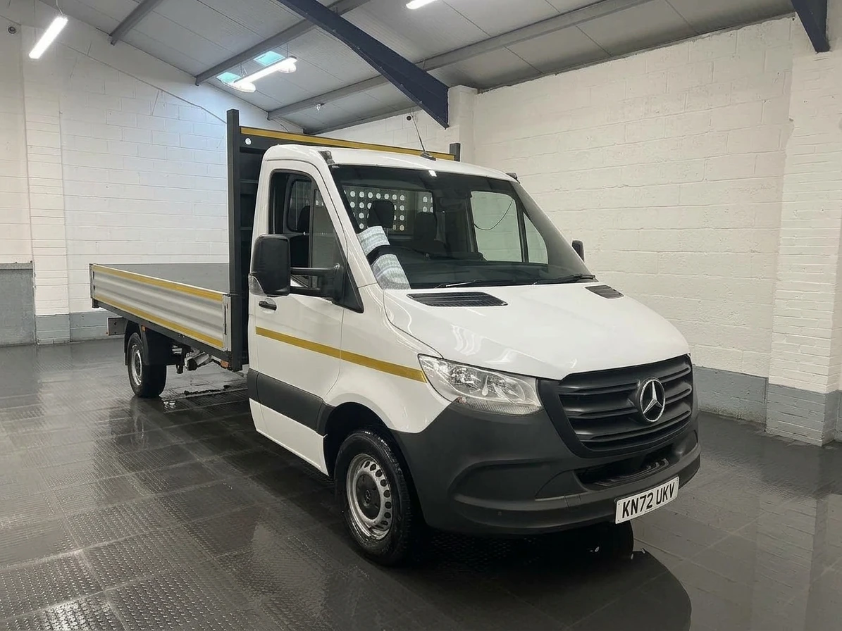 2023 Mercedes-Benz Sprinter Dropside Van — front three-quarter view