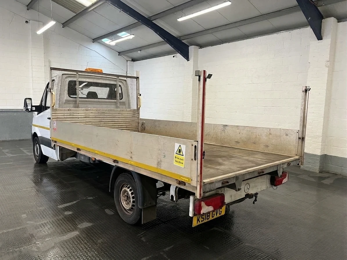 2018 Mercedes-Benz Sprinter Dropside Van — rear three-quarter view