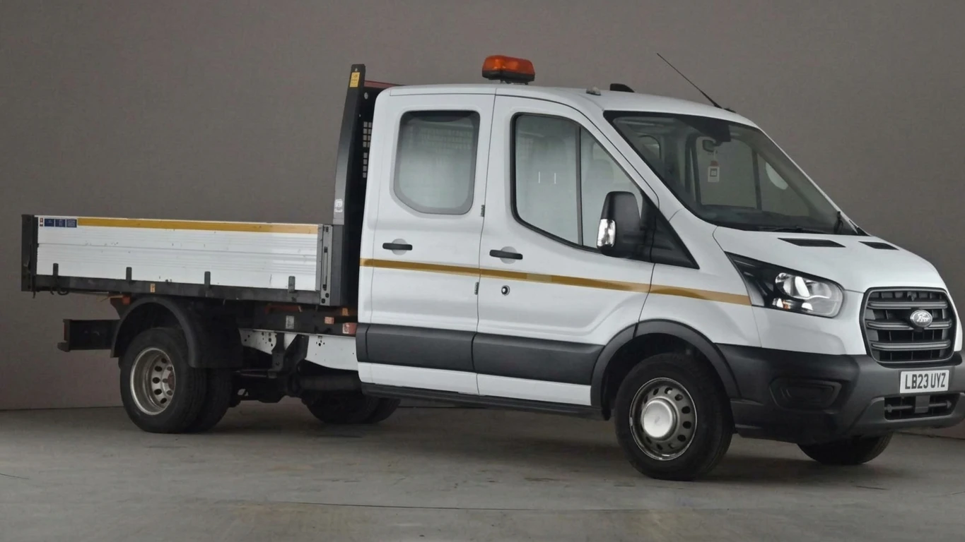 2023 Ford Transit Double Cab Tipper Van — front three-quarter view