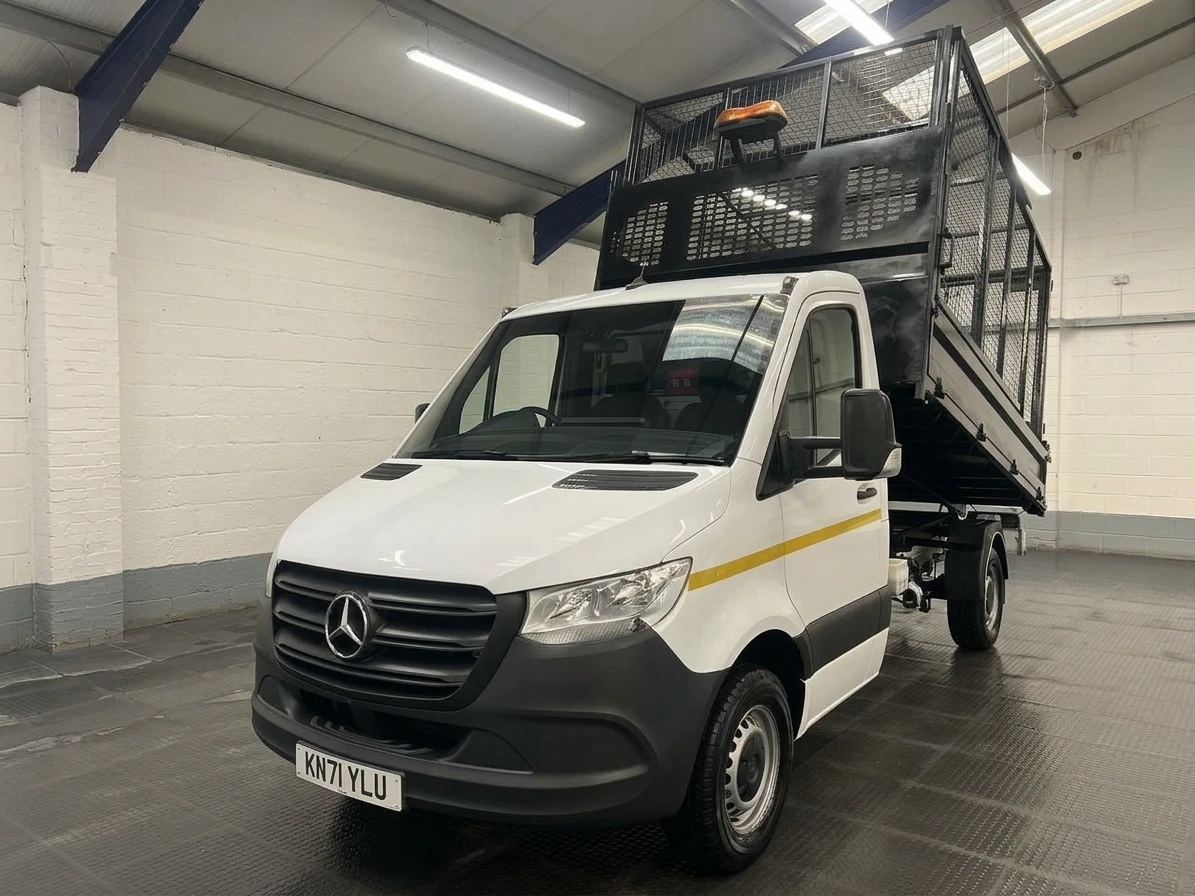 2021 Mercedes-Benz Sprinter Tipper Van — front three-quarter view