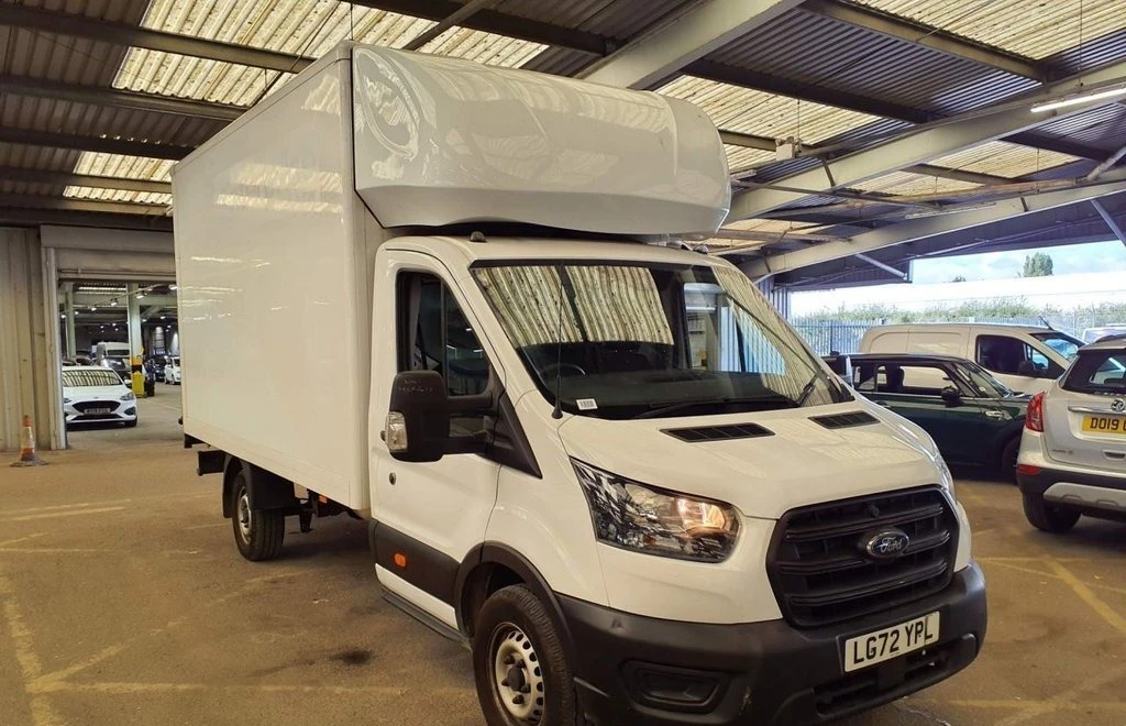 2022 Ford Transit Luton Box Van — front three-quarter view