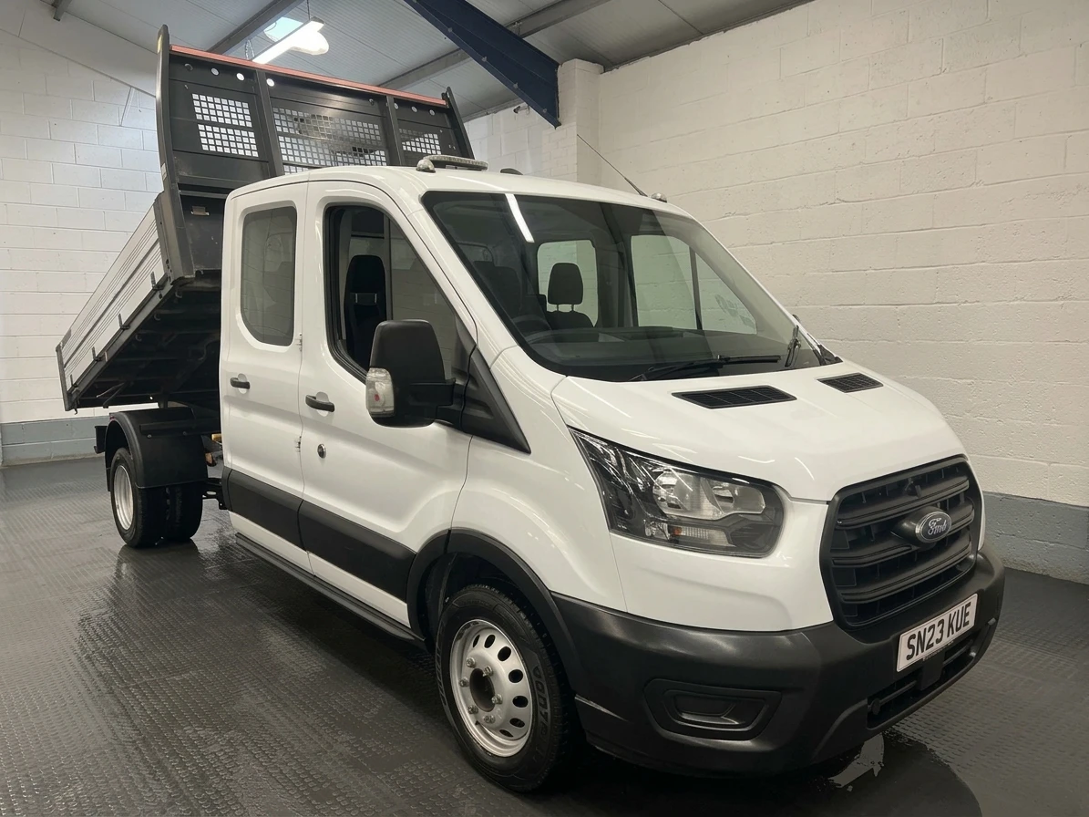 2023 Ford Transit Double Cab Tipper Van — front three-quarter view