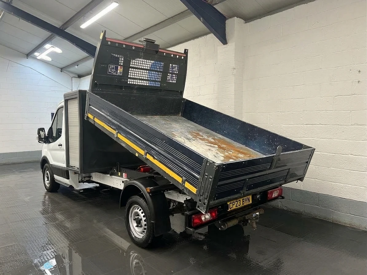 2023 Ford Transit Tipper Van — rear three-quarter view