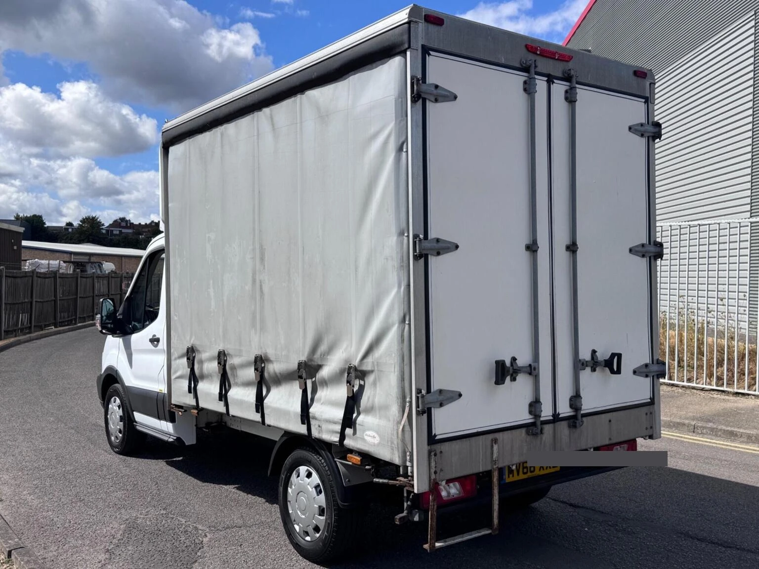 2018 Ford Transit CurtainSider Van — rear three-quarter view