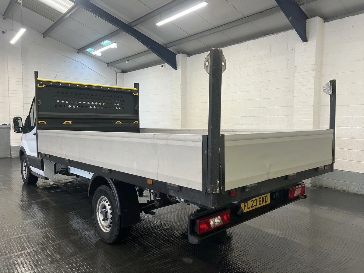 2023 Ford Transit Dropside Van — rear three-quarter view