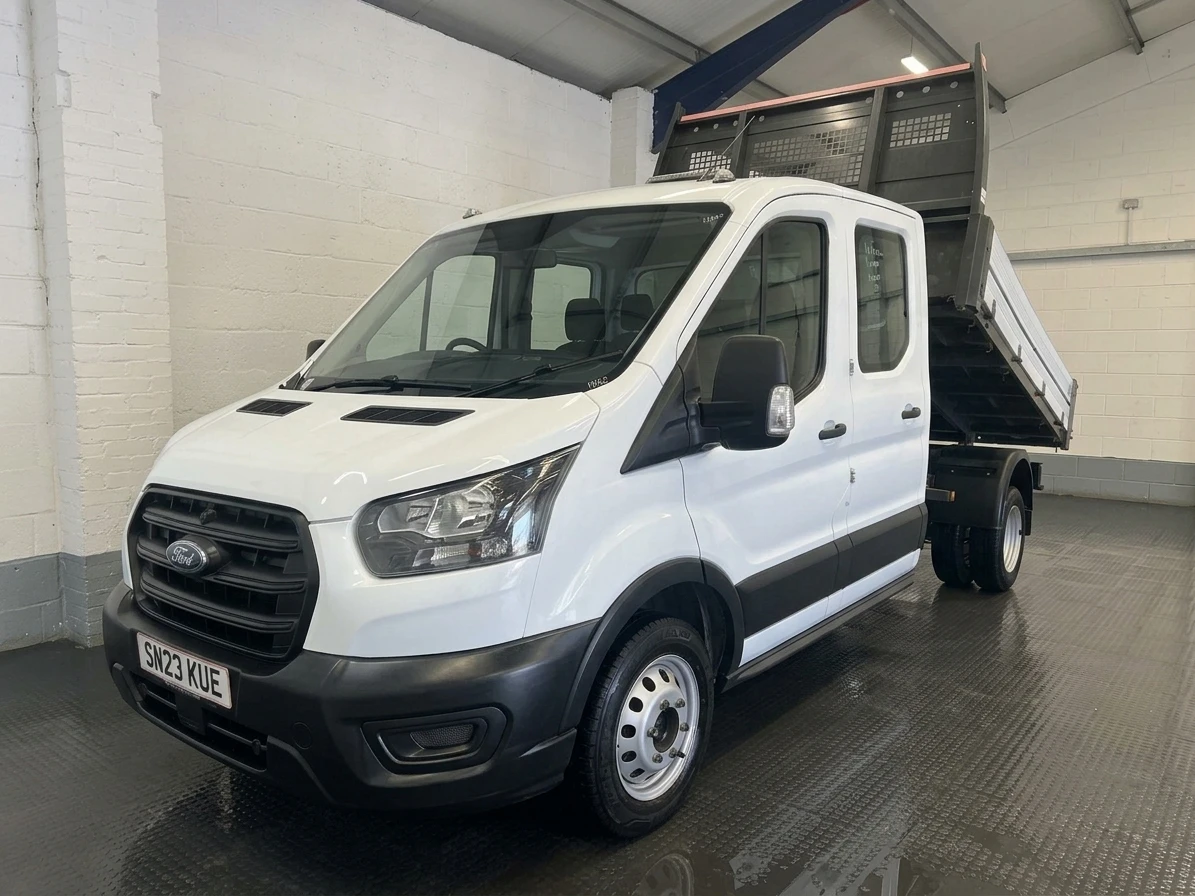 2023 Ford Transit Double Cab Tipper Van — front three-quarter view