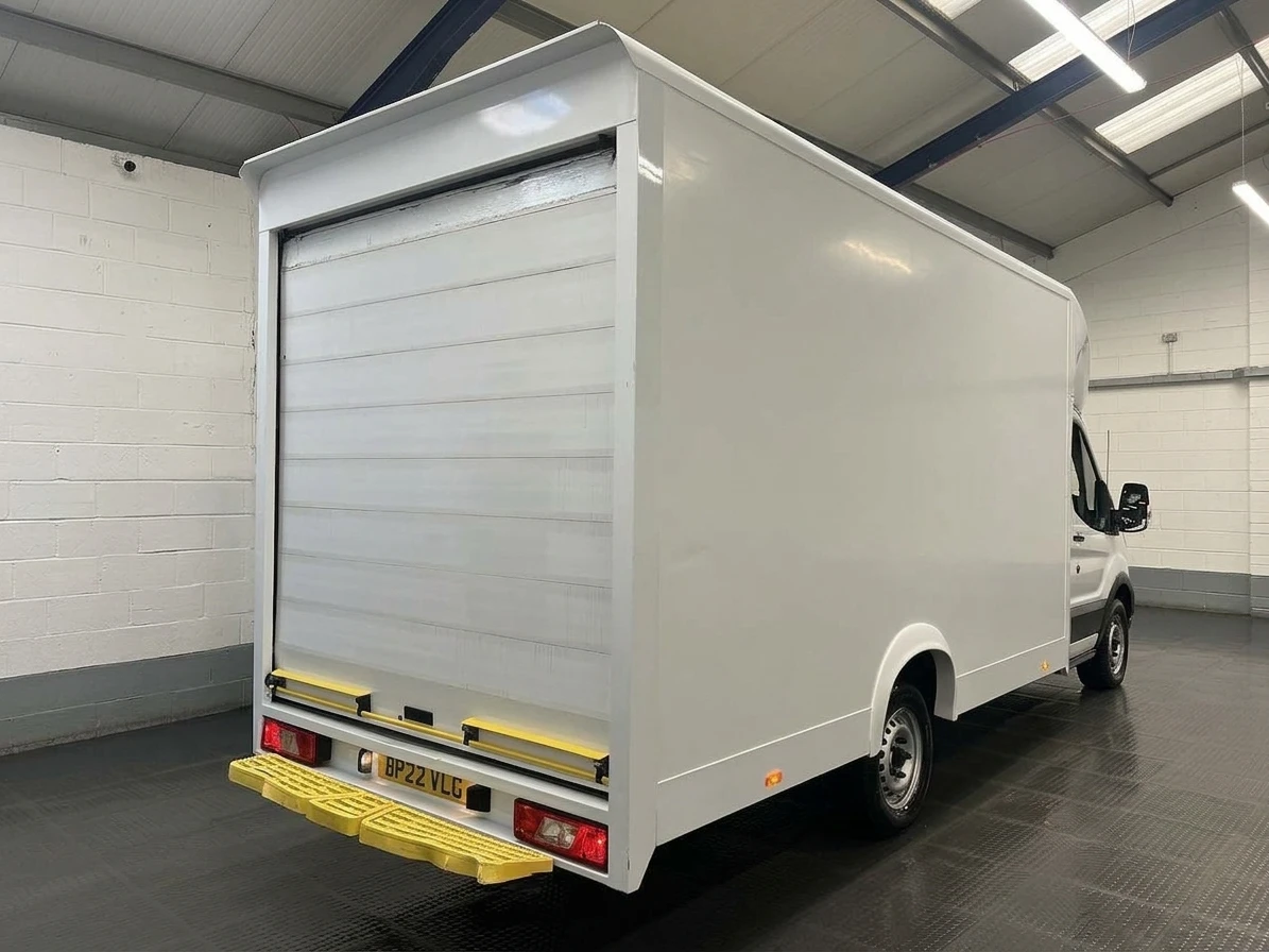 2022 Ford Transit Luton Box Van — rear three-quarter view