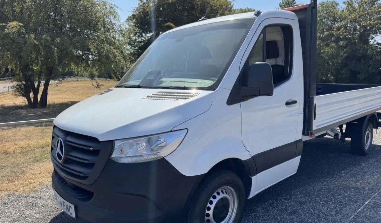 2025 Mercedes-Benz Sprinter Dropside Van — front three-quarter view