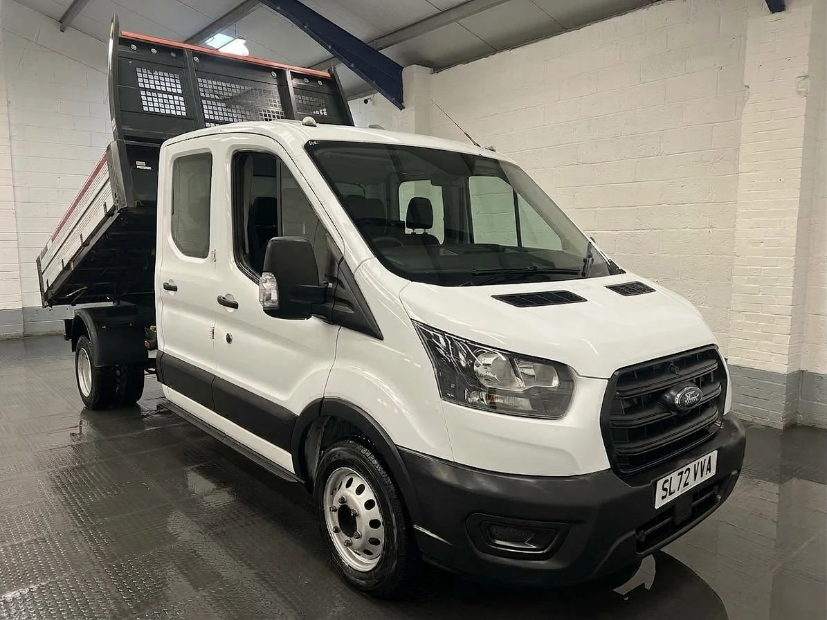 2022 Ford Transit Double Cab Tipper Van — front three-quarter view