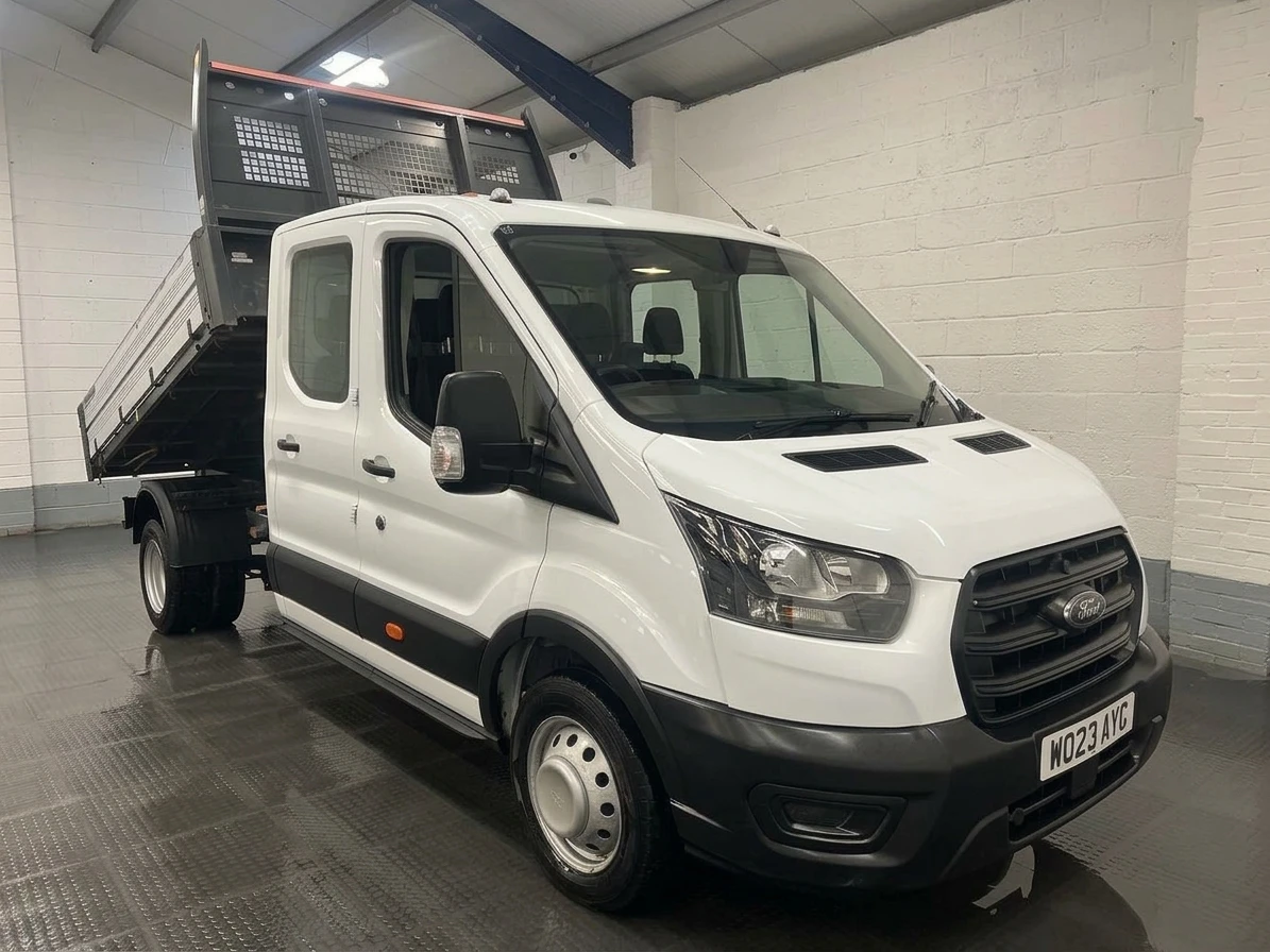 2023 Ford Transit Double Cab Tipper Van — front three-quarter view