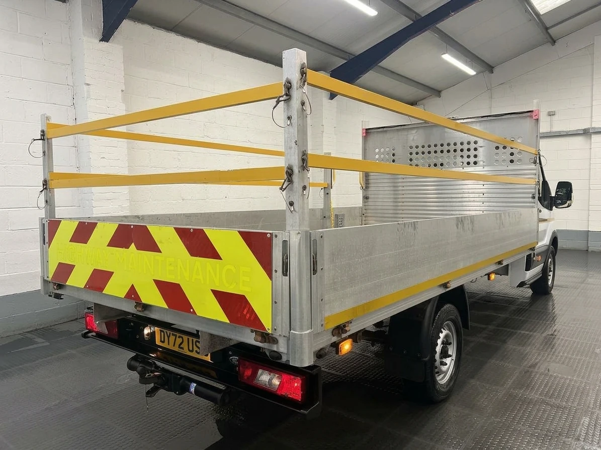 2022 Ford Transit Dropside Van — rear three-quarter view