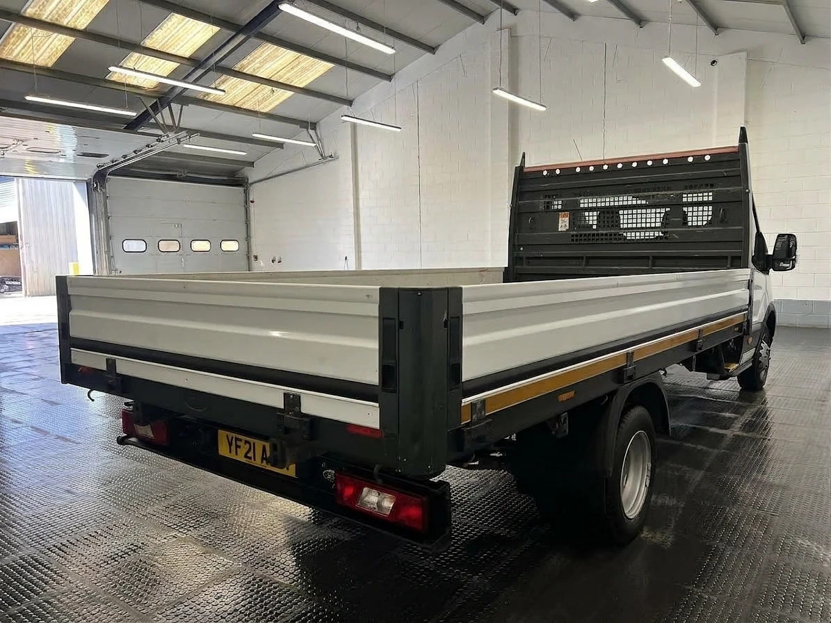 2021 Ford Transit Dropside Van — rear three-quarter view