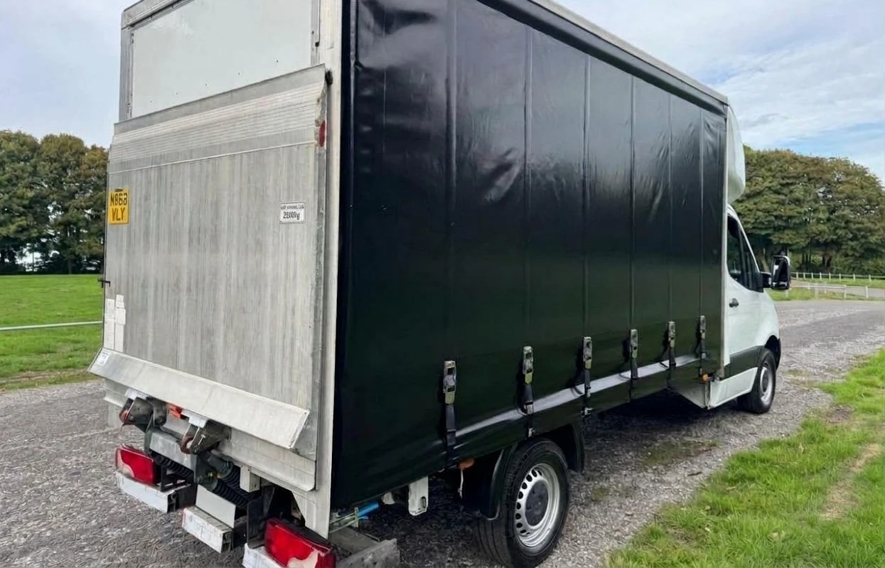 Mercedes-Benz Sprinter CurtainSider Van — rear three-quarter view