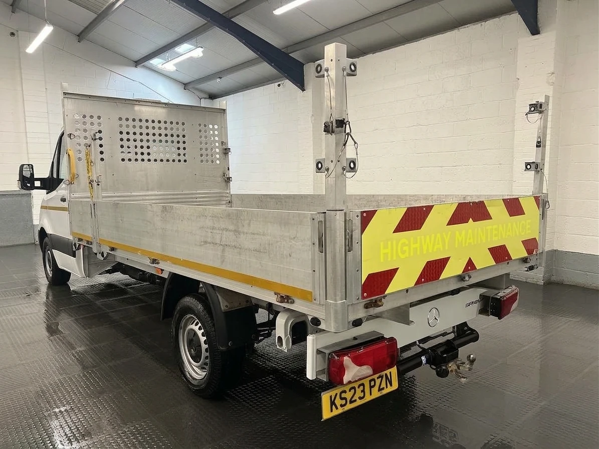 2023 Mercedes-Benz Sprinter Dropside Van — rear three-quarter view