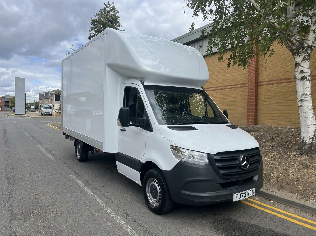 2023 Mercedes-Benz Sprinter Luton Box Van — front three-quarter view