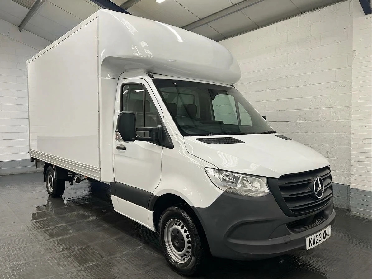 2023 Mercedes-Benz Sprinter Luton Box Van — front three-quarter view