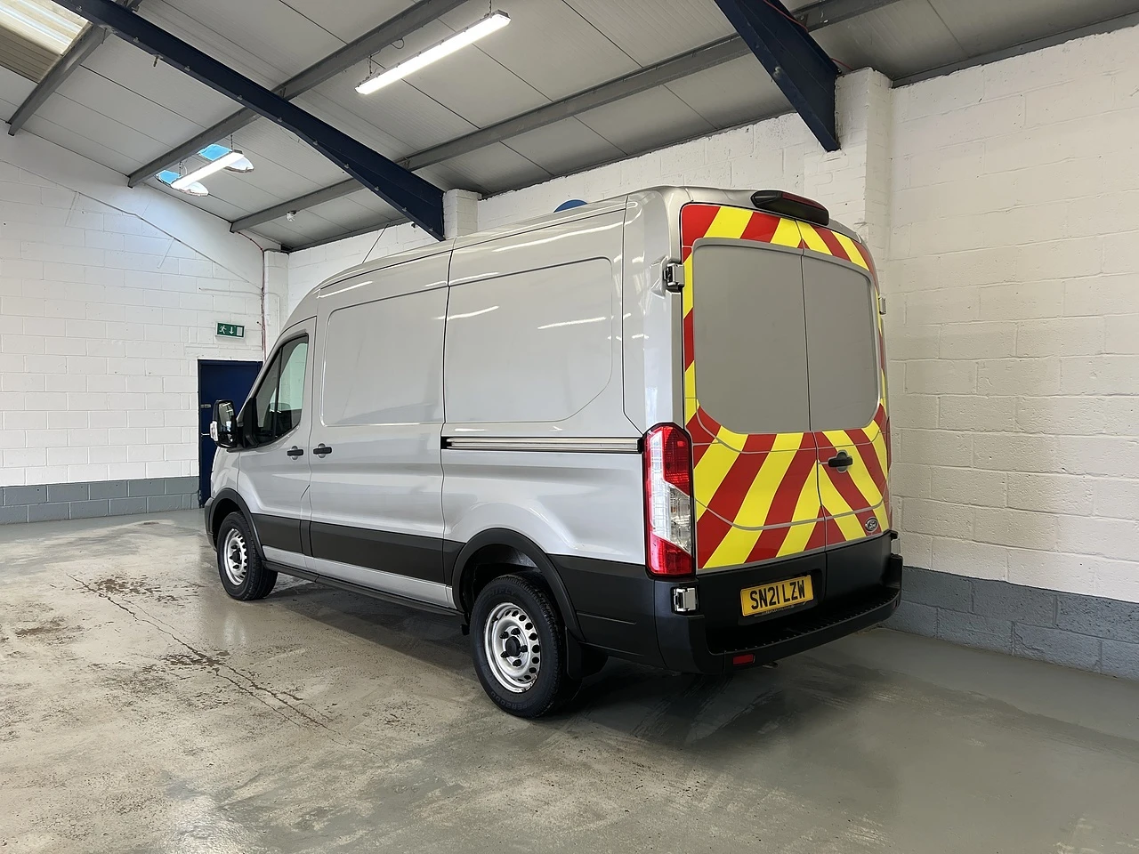 2021 Ford Transit Panel Van — rear three-quarter view