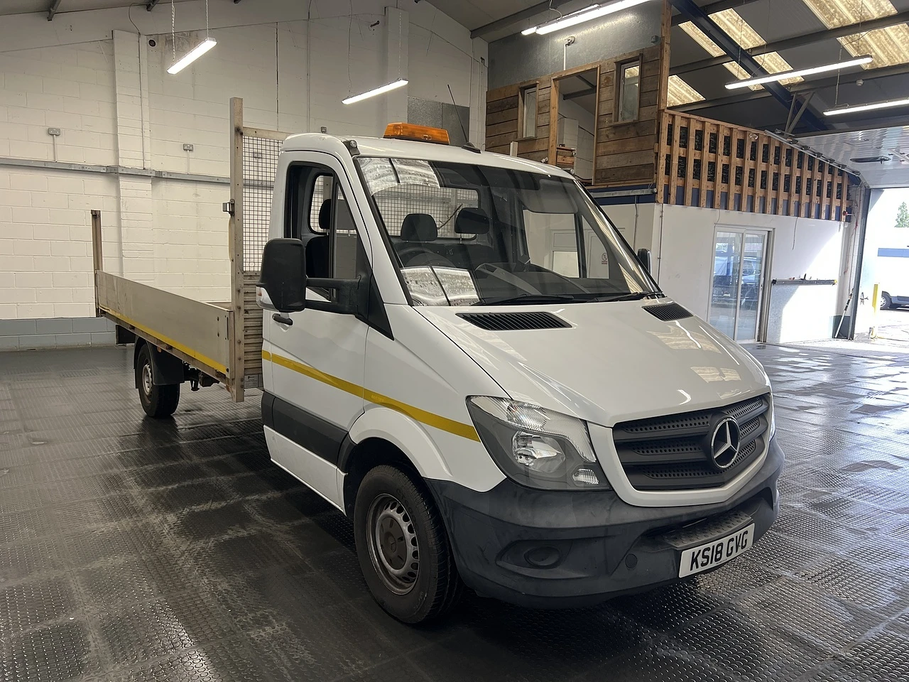 2018 Mercedes-Benz Sprinter Dropside Van — front three-quarter view