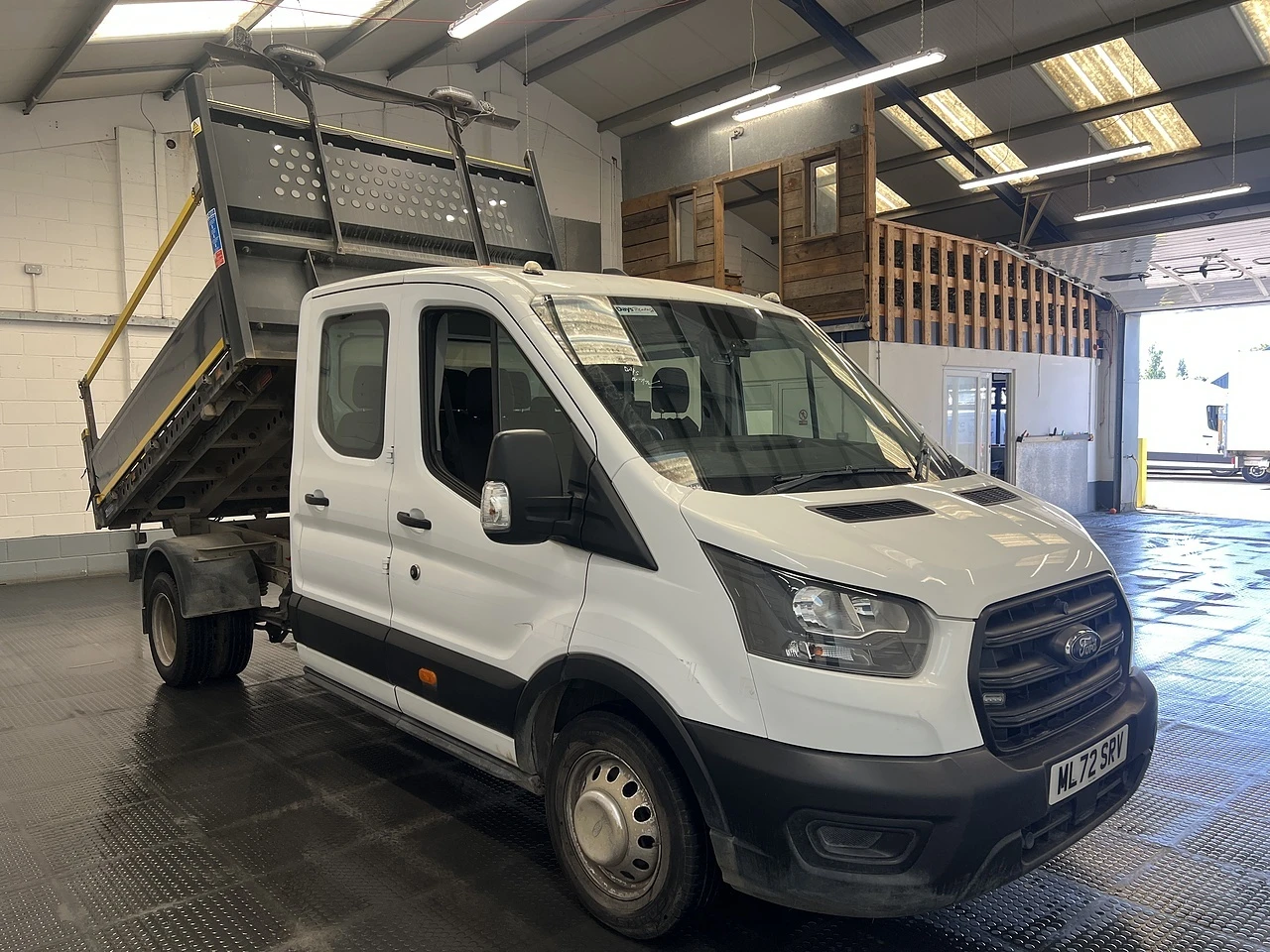 2022 Ford Transit Double Cab Tipper Van — front three-quarter view