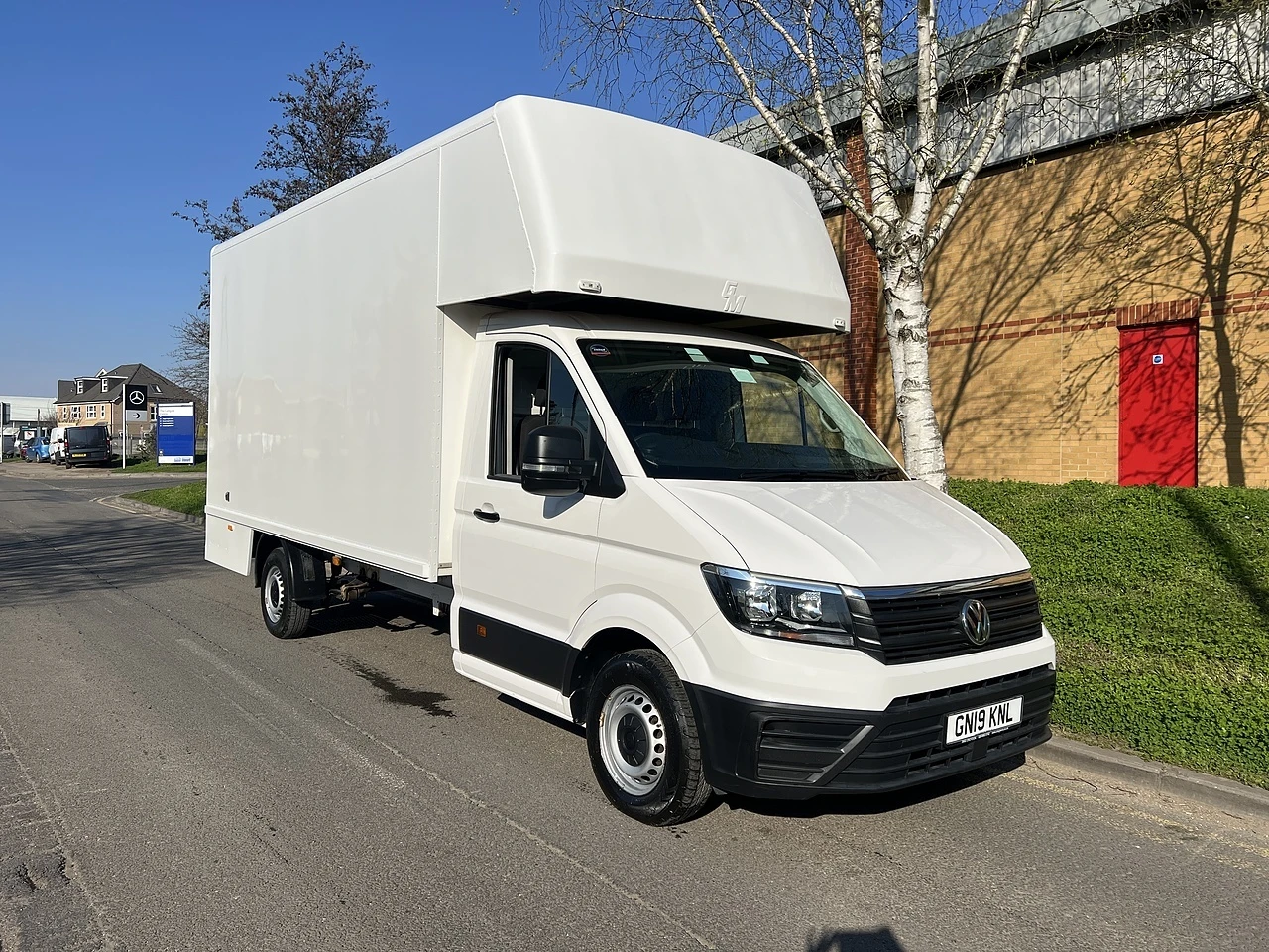 2019 Volkswagen Crafter Luton Low Loader Van — front three-quarter view