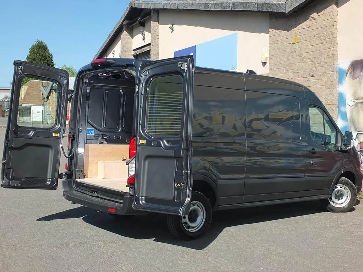 2024 Ford Transit Panel Van — rear three-quarter view