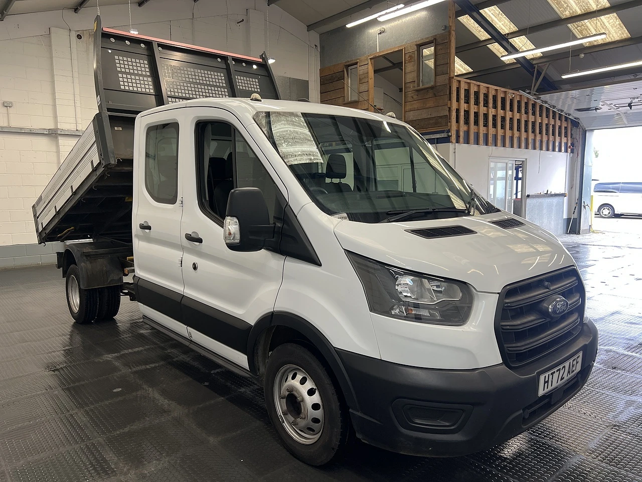 2022 Ford Transit Double Cab Tipper Van — front three-quarter view