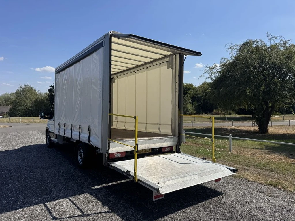 2022 Ford Transit CurtainSider Van — rear three-quarter view