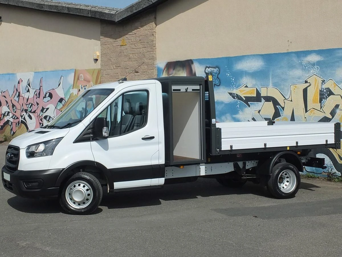 2022 Ford Transit Tipper Van — front three-quarter view