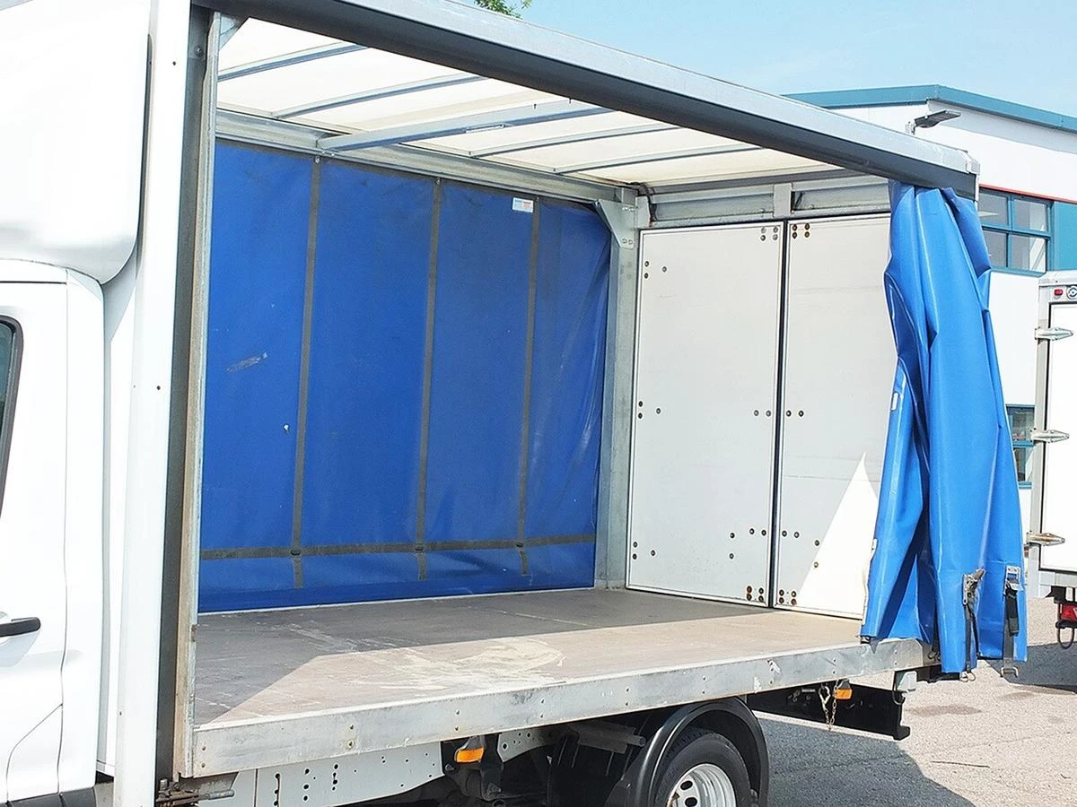 2022 Ford Transit CurtainSider Van — rear three-quarter view