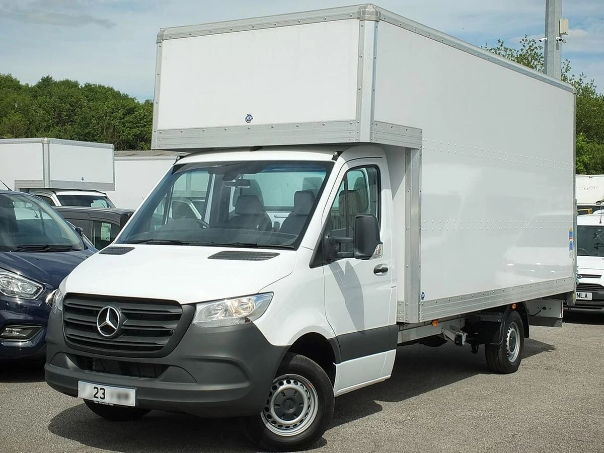 2023 Mercedes-Benz Sprinter Luton Box Van — front three-quarter view