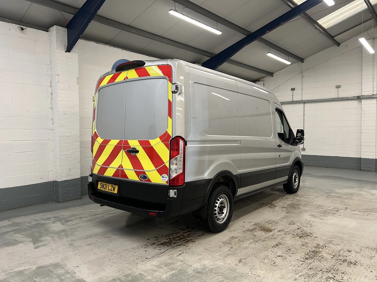 2021 Ford Transit Panel Van — rear three-quarter view