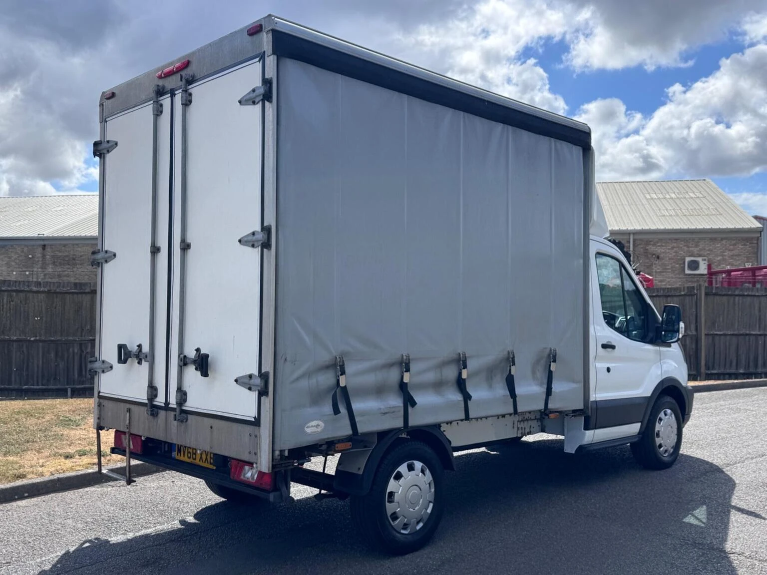 2018 Ford Transit CurtainSider Van — rear three-quarter view