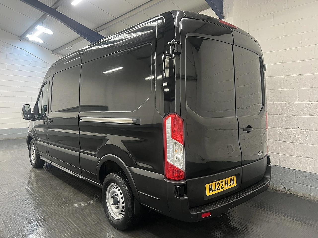 2022 Ford Transit Panel Van — rear three-quarter view