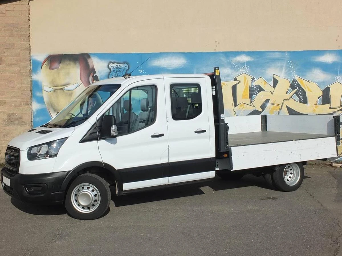 2022 Ford Transit Double Cab Tipper Van — front three-quarter view