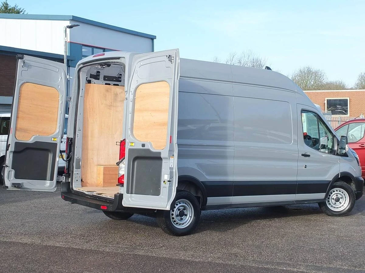 2024 Ford Transit High Roof Panel Van — rear three-quarter view