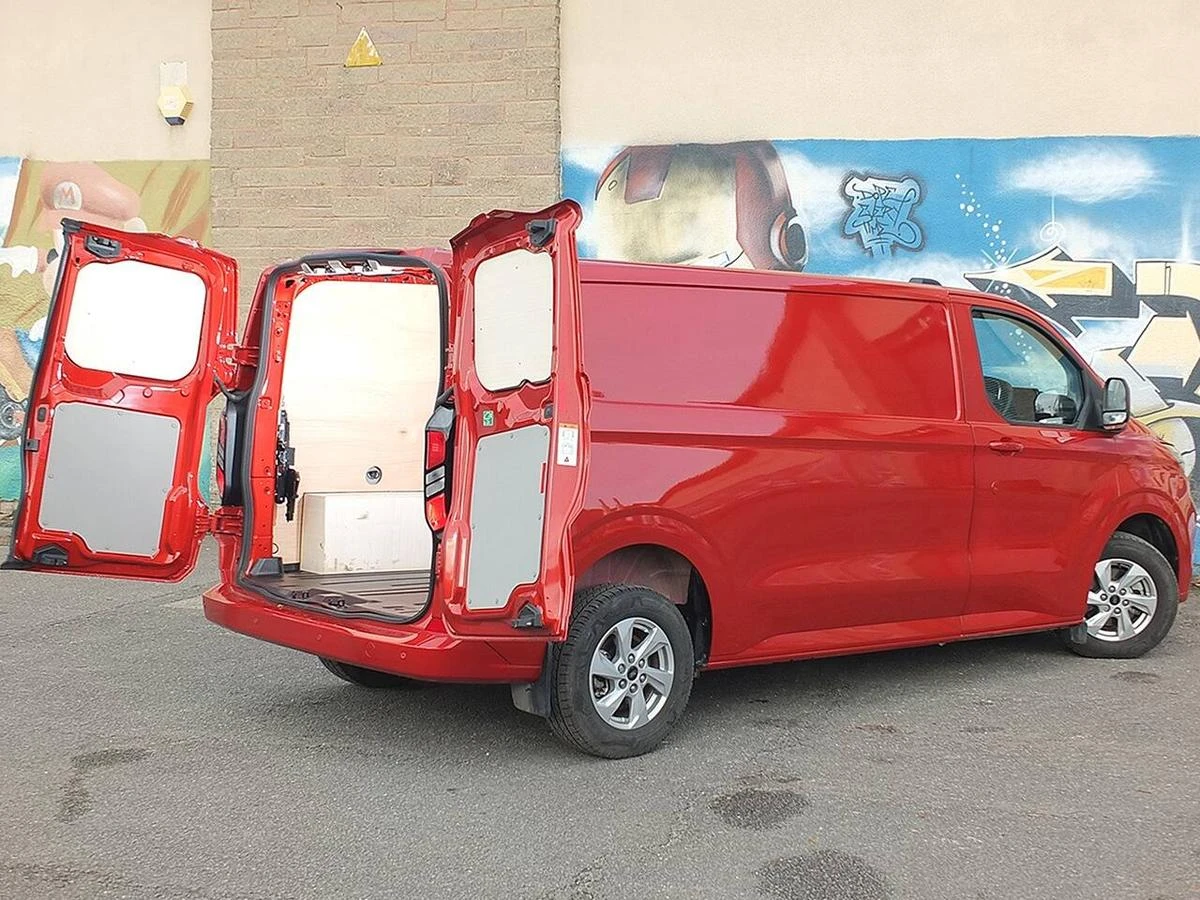 2024 Ford Transit Custom Panel Van — rear three-quarter view