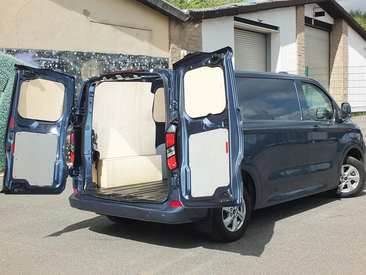2024 Ford Transit Custom Panel Van — rear three-quarter view